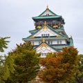 The five stories Main Tower Tenshu of the Osaka Castle. Osaka. Japan