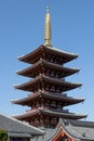 The five-story pagoda of Sensoji Temple in Tokyo, Japan Royalty Free Stock Photo