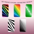 Five Style Mobil Phone Covers. Geometric Abstract Design