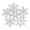 Five stylized white snowflakes on black background Royalty Free Stock Photo