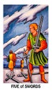 5 Five of Swords Tarot Card Royalty Free Stock Photo