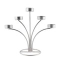 Five tea candles metal candelabrum