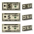 Five ten twenty dollar banknotes Royalty Free Stock Photo