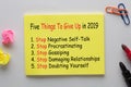 Five Things To Give Up in 2019