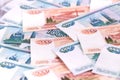 Five thousand and one thousand banknotes Russian rubles Royalty Free Stock Photo