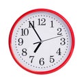 Five to seven on a round clock face Royalty Free Stock Photo