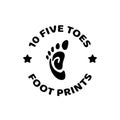 10 Five Toes Foot Prints Logo