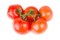 Five tomatoes on branch Royalty Free Stock Photo