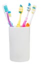 Five toothbrushes in ceramic glass