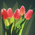 five tulips