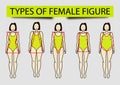 Five types of female figures, image