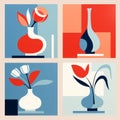 Eye-catching Vase Still Life Art With Bold Graphic Style