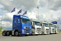 Five Volvo Truck Tractors Royalty Free Stock Photo