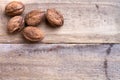 Five walnuts Royalty Free Stock Photo