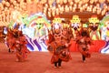 Five warlord gods dance on Chinese New Year\'s Day.