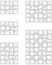 Five white puzzles Royalty Free Stock Photo