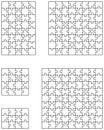 Five white puzzles Royalty Free Stock Photo
