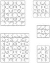 Five white puzzles Royalty Free Stock Photo