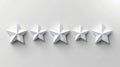 Five White Stars Lined Up in a Row
