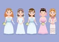 five wifes characters Royalty Free Stock Photo