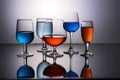 Five wine glasses Royalty Free Stock Photo