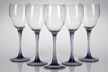 Five wine glasses