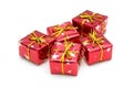 Five wrapped gifts Royalty Free Stock Photo