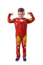 Five-year-old boy in the image of Iron Man Royalty Free Stock Photo