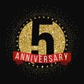 Five years anniversary celebration logotype. 5th anniversary logo.