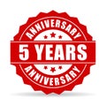 Five years anniversary celebration vector icon Royalty Free Stock Photo