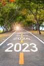 Five years from 2023 to 2027 on asphalt road surface