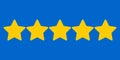 The stars are yellow, on a blue background. Rating of sites, hotels, tour packages, online stores, reviews.