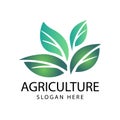 fiveleaf harmony agriculture logo fresh balanced eco centered identity Royalty Free Stock Photo