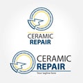 Fix broken ceramic plate logo. Restoration ceramics, dishes, vases