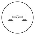 Fix car wheels Computer wheel balancer icon black color illustration in circle round