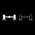 Fix car wheels Computer wheel balancer icon set white color illustration flat style simple image