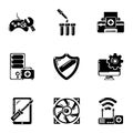 Fix computer icons set, simple style Royalty Free Stock Photo