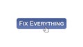 Fix everything web interface button clicked with mouse cursor, violet color Royalty Free Stock Photo