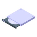 Fix laptop dvd drive icon isometric vector. Repair computer Royalty Free Stock Photo