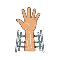 Fixation, hand, joints icon