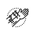 Black line icon for Fixation,joints and hand