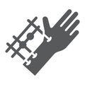 Fixation joints surgery glyph icon, medical and equipment, hand surgery sign, vector graphics, a solid pattern on a