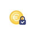 fixed cost icon with euro on white