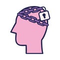 Fixed Mindset Locked Brain Royalty Free Stock Photo
