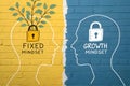 Fixed Mindset vs Growth Mindset Illustration psychology Royalty Free Stock Photo