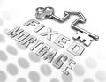 Fixed Mortgage Rate Key Shows Interest Repayment Not Variable - 3d Illustration