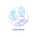 Fixed price blue gradient concept icon