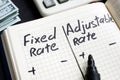 Fixed rate vs adjustable rate mortgage pros and cons Royalty Free Stock Photo