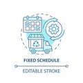 Fixed schedule blue concept icon