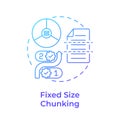 Fixed size chunking blue gradient concept icon